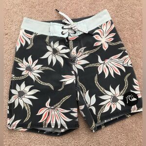 Boys Quiksilver Floral Swim Shorts -